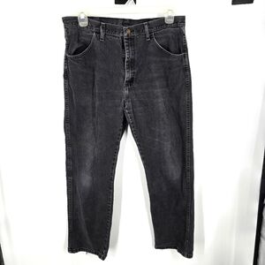 Rustler Jeans Mens 36x30 Regular Fit Straight Leg Black Denim Work W36 L30